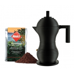 Moka Pulcina Nera 6 tasses avec le café de votre choix offert