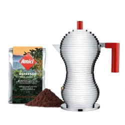 Moka Pulcina Induktion 3 Tassen mit geschenktem Kaffee Ihrer Wahl