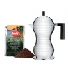 Moka Pulcina 6 cups with coffee as gift