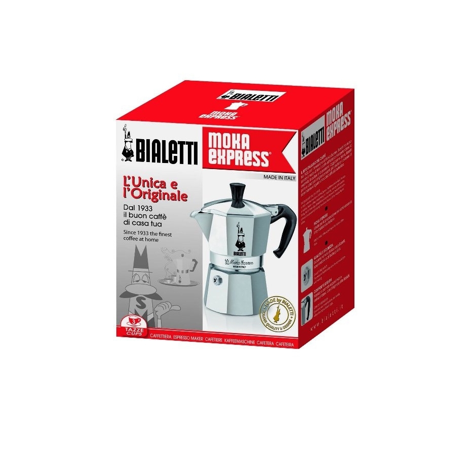 Caffettiera 6 tazze Bialetti red rosso in alluminio stile Bialetti